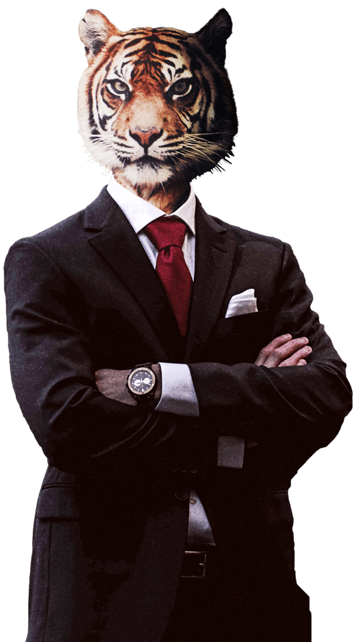 A tiger in suit
